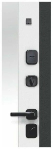 Люксор 2МДФ Дуб Вертикаль зеркало МДФ Канадский дуб пацифик/Сатин черный - Эмалит белый со встроенным зеркалом в пол фото 3